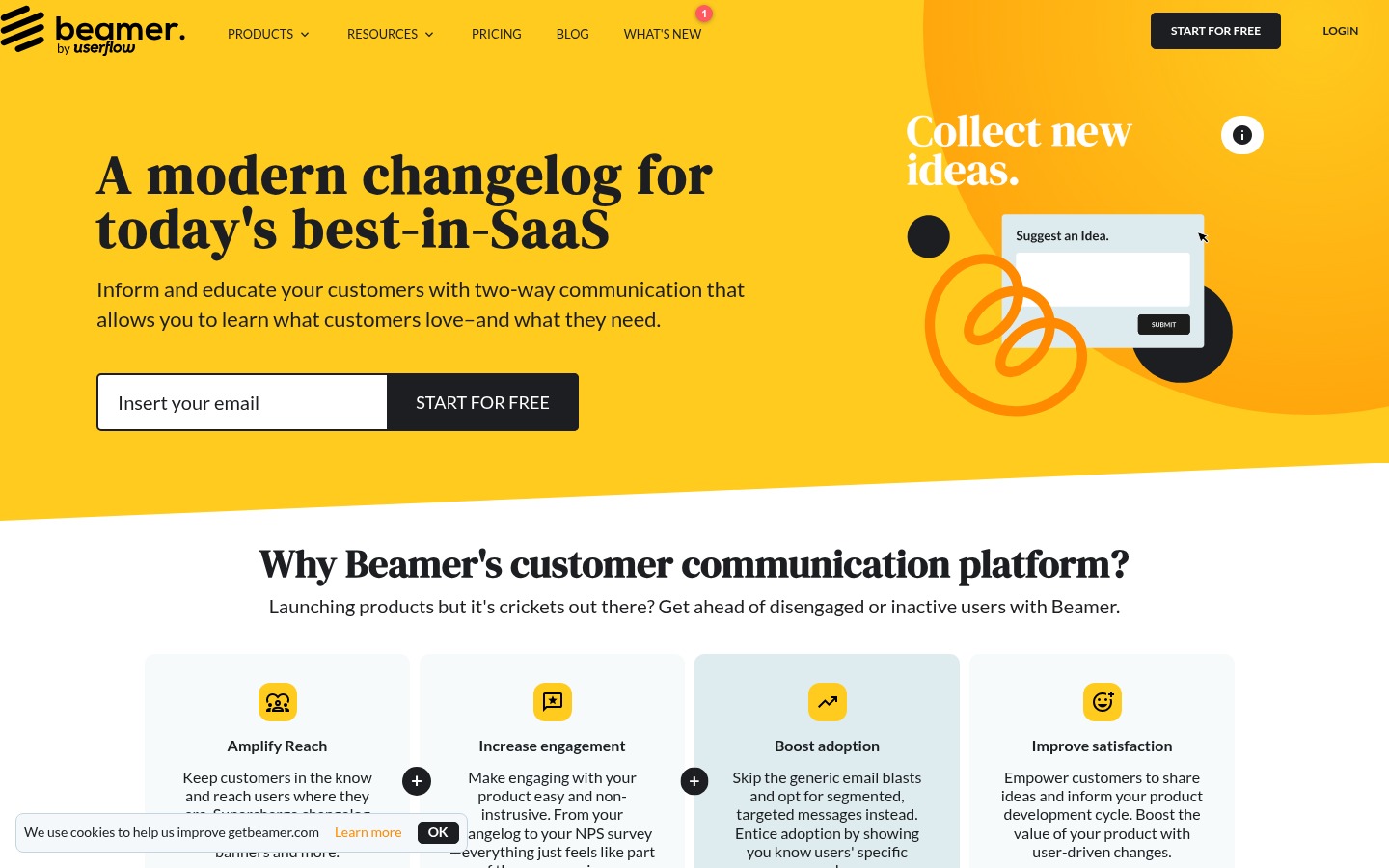 Homepage of the website, as captured