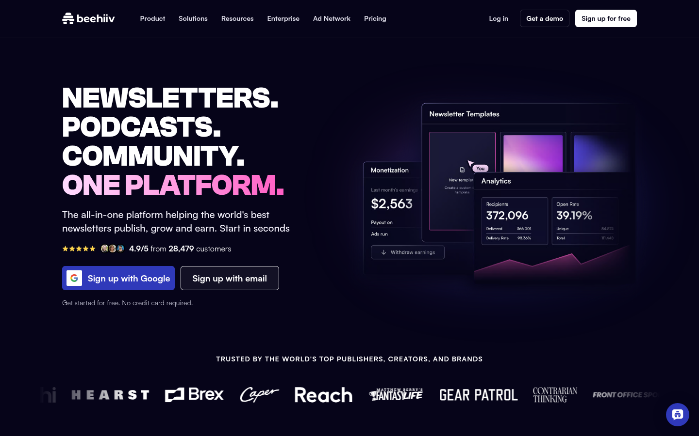 Homepage of the website, as captured