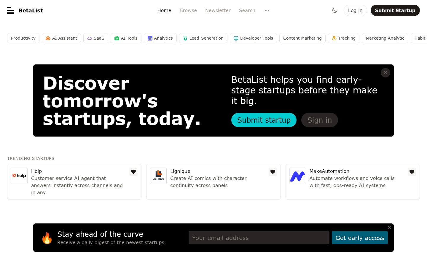 Homepage of the website, as captured