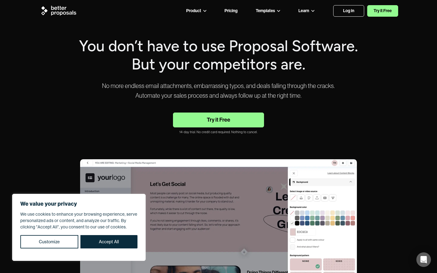 Homepage of the website, as captured