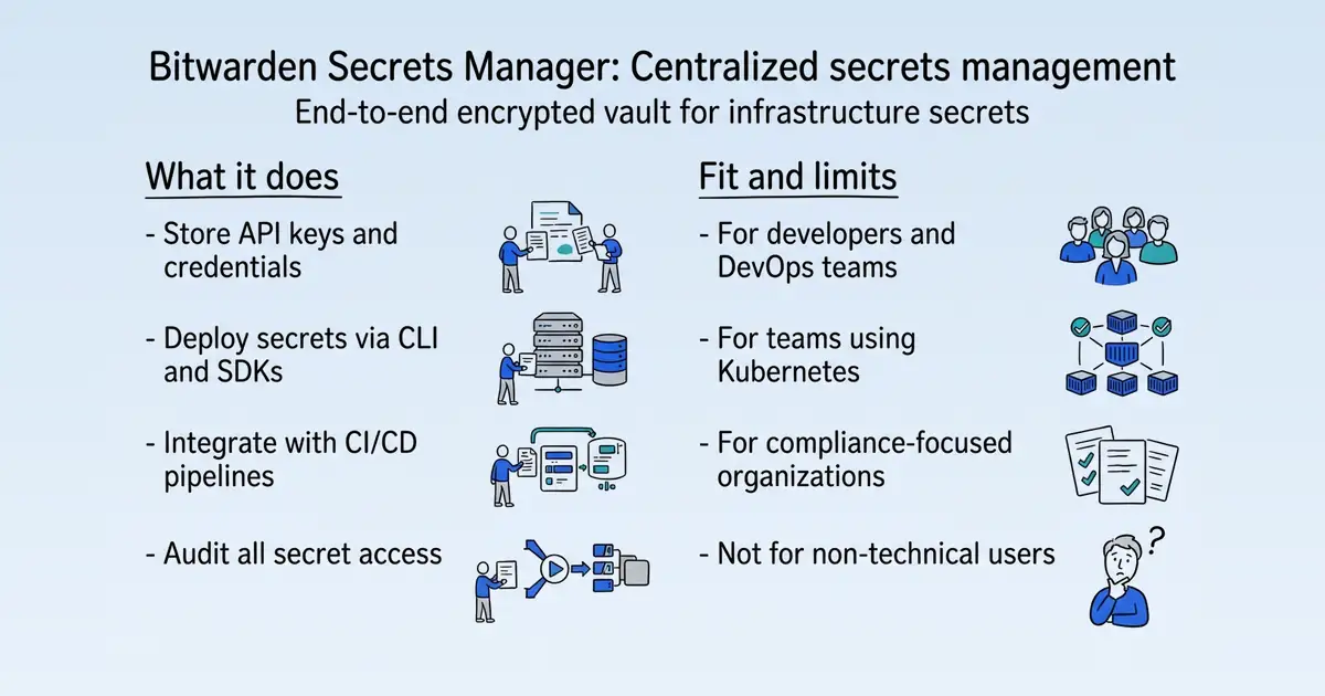Bitwarden Secrets Manager at a glance