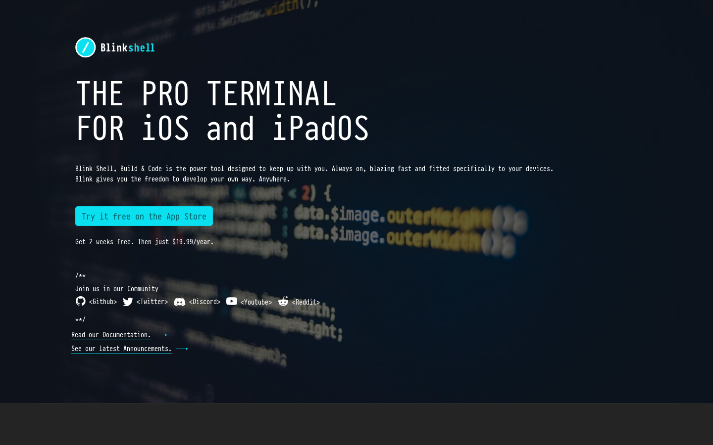 Homepage of the website, as captured