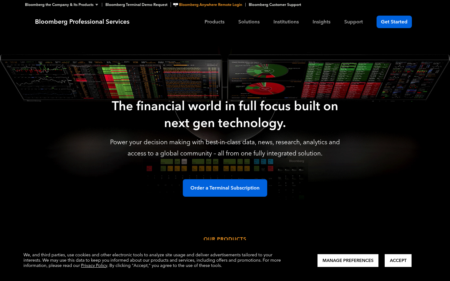 Homepage of the website, as captured