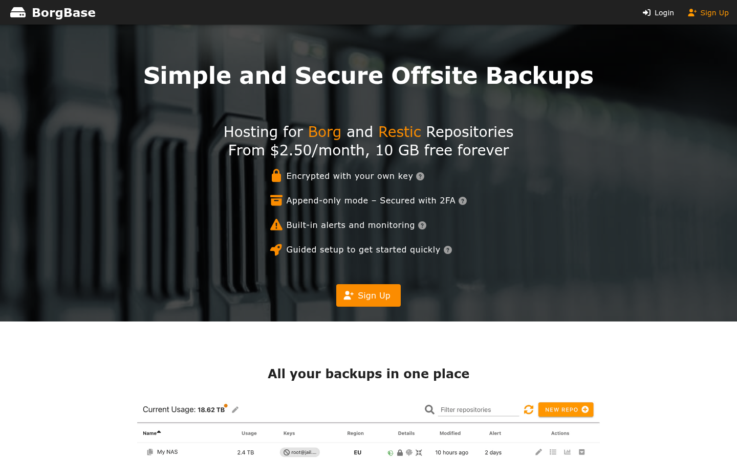Homepage of the website, as captured
