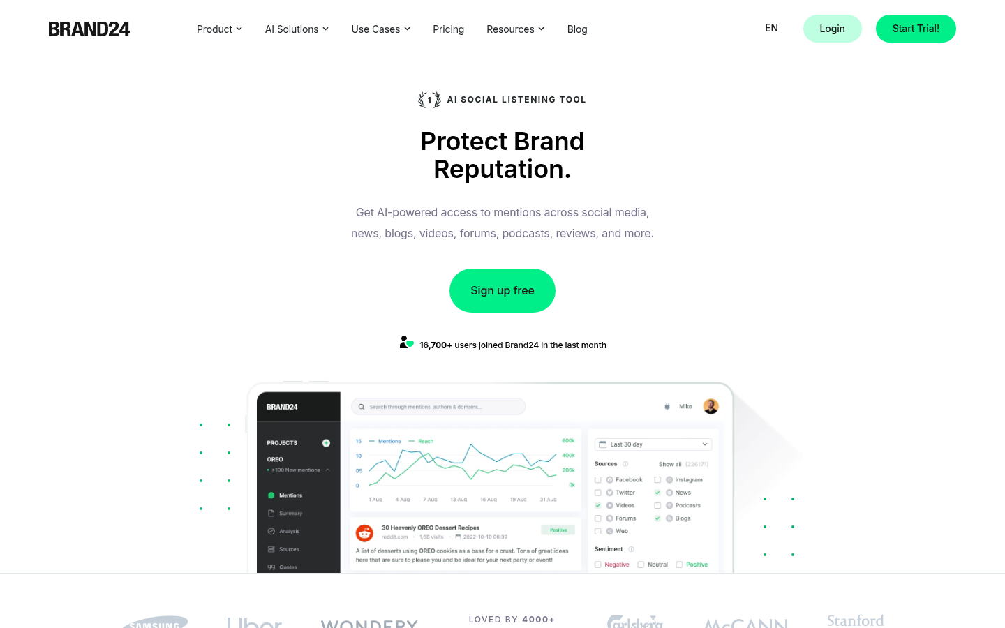 Homepage of the website, as captured