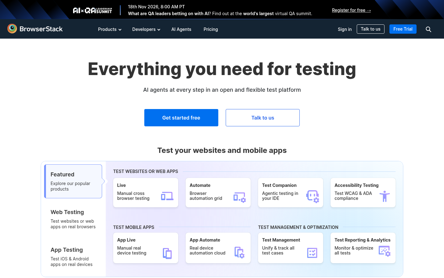 Homepage of the website, as captured