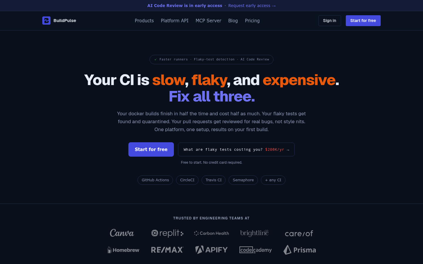 Homepage of the website, as captured