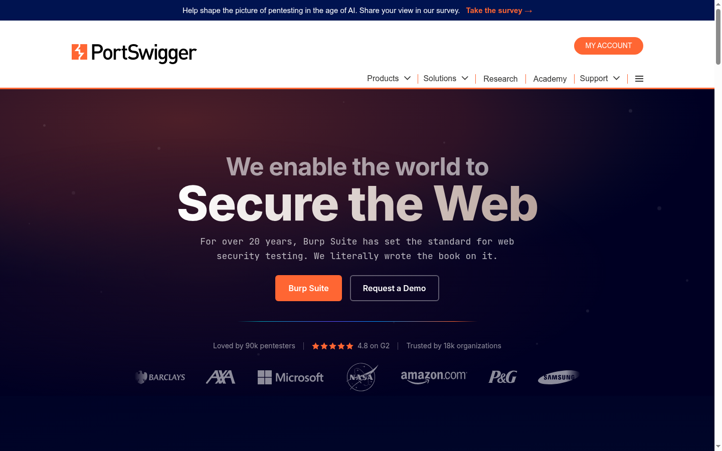 Homepage of the website, as captured