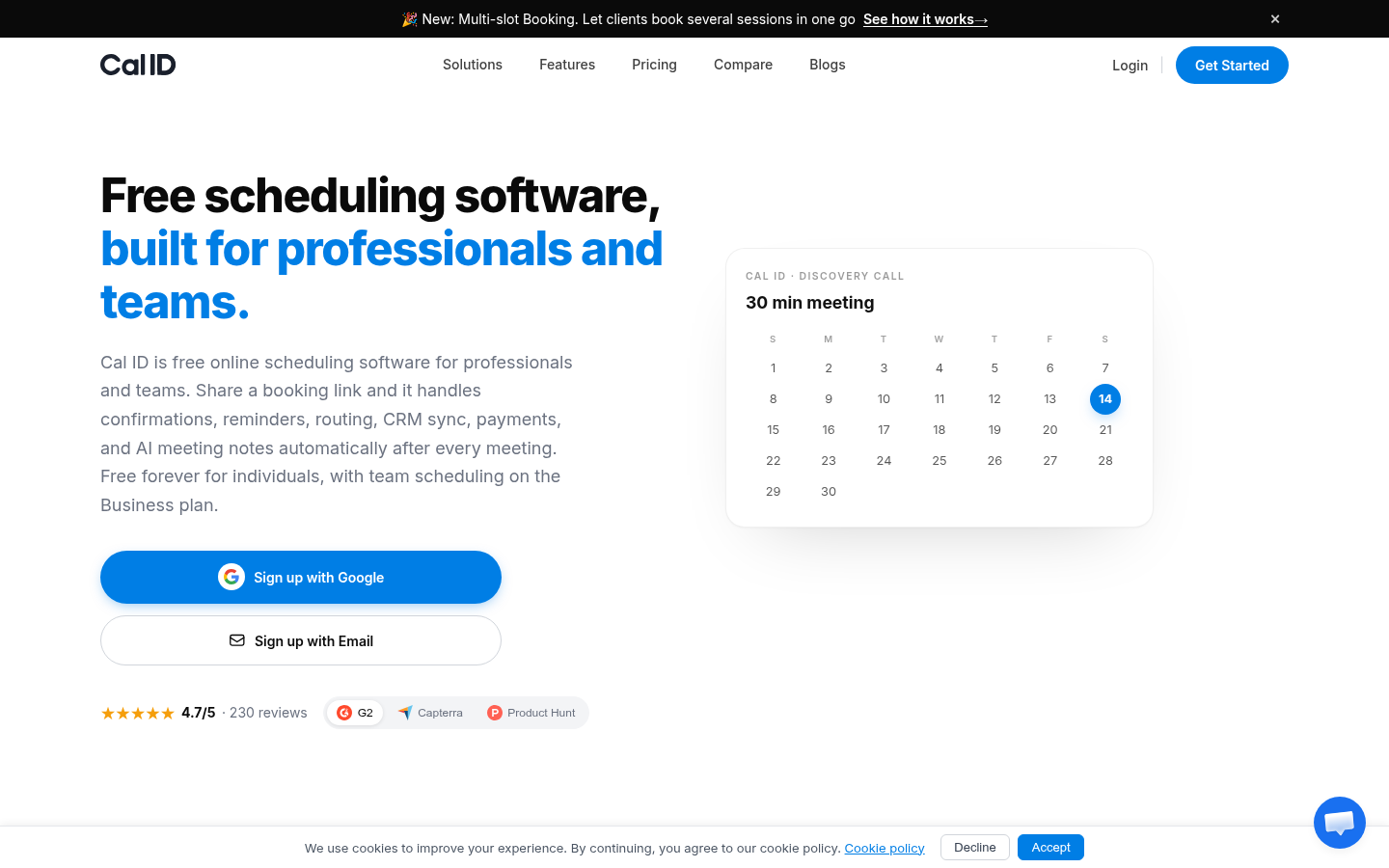 Homepage of the website, as captured