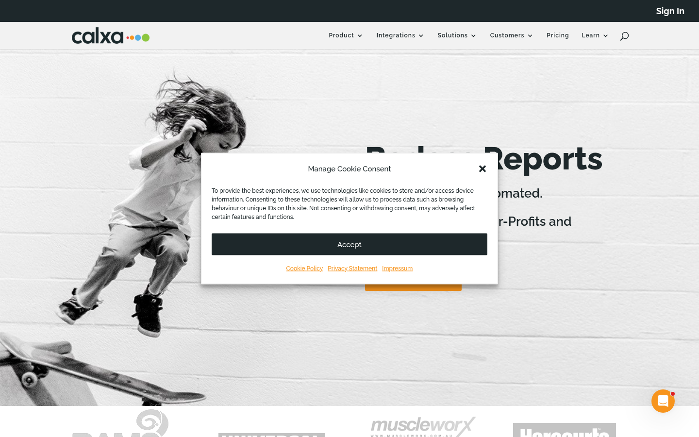Homepage of the website, as captured