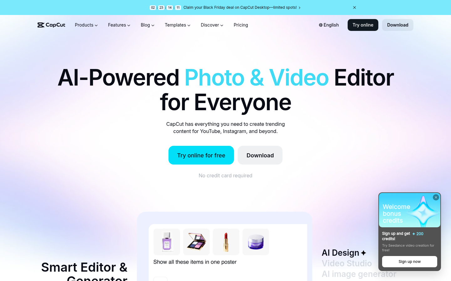 Homepage of the website, as captured