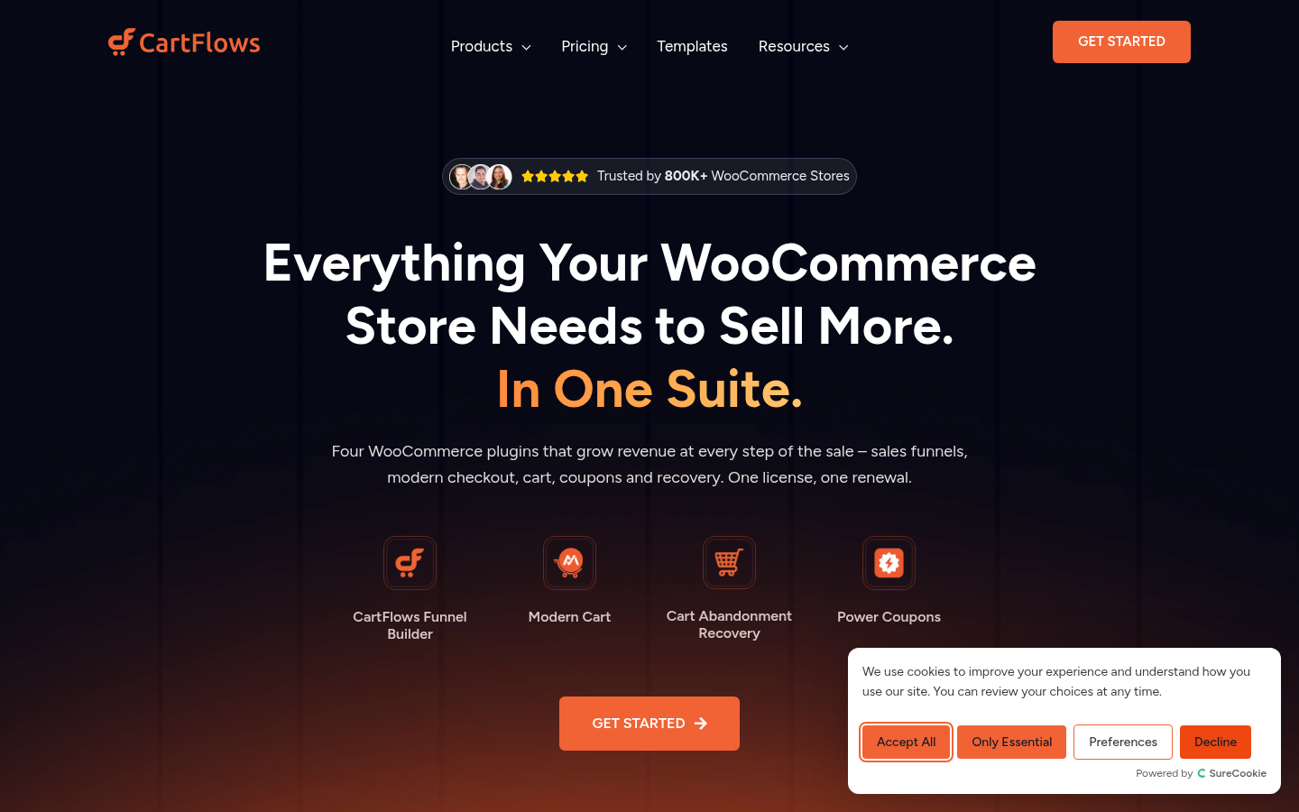 Homepage of the website, as captured