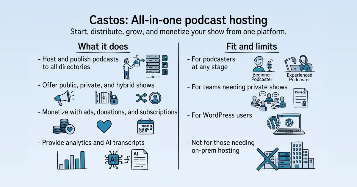 Castos at a glance