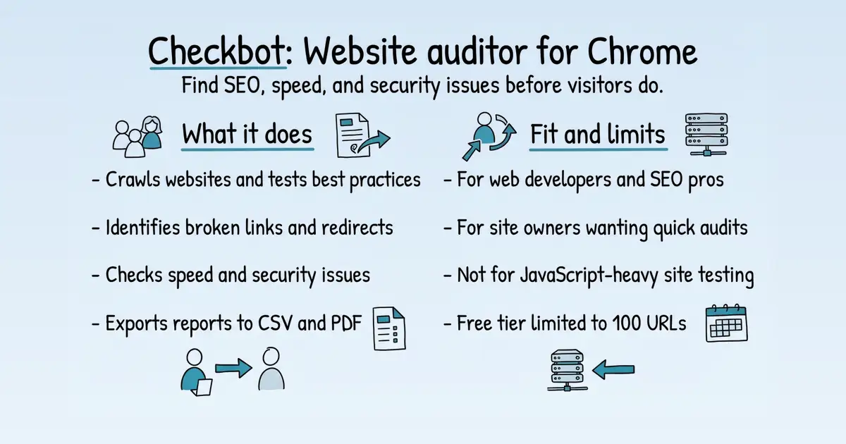 Checkbot at a glance