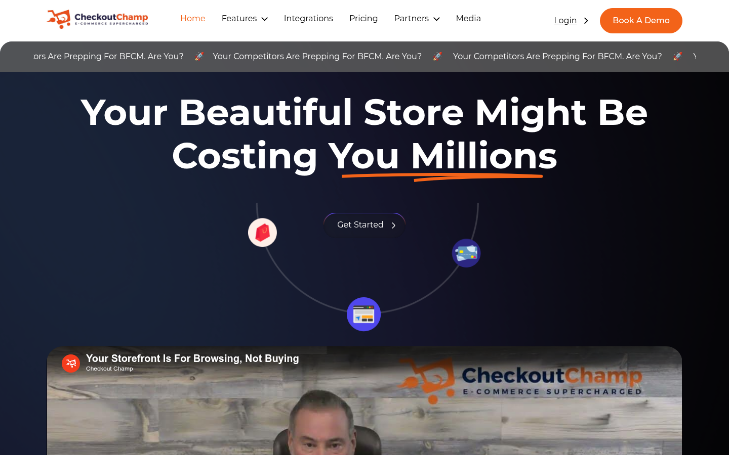 Homepage of the website, as captured