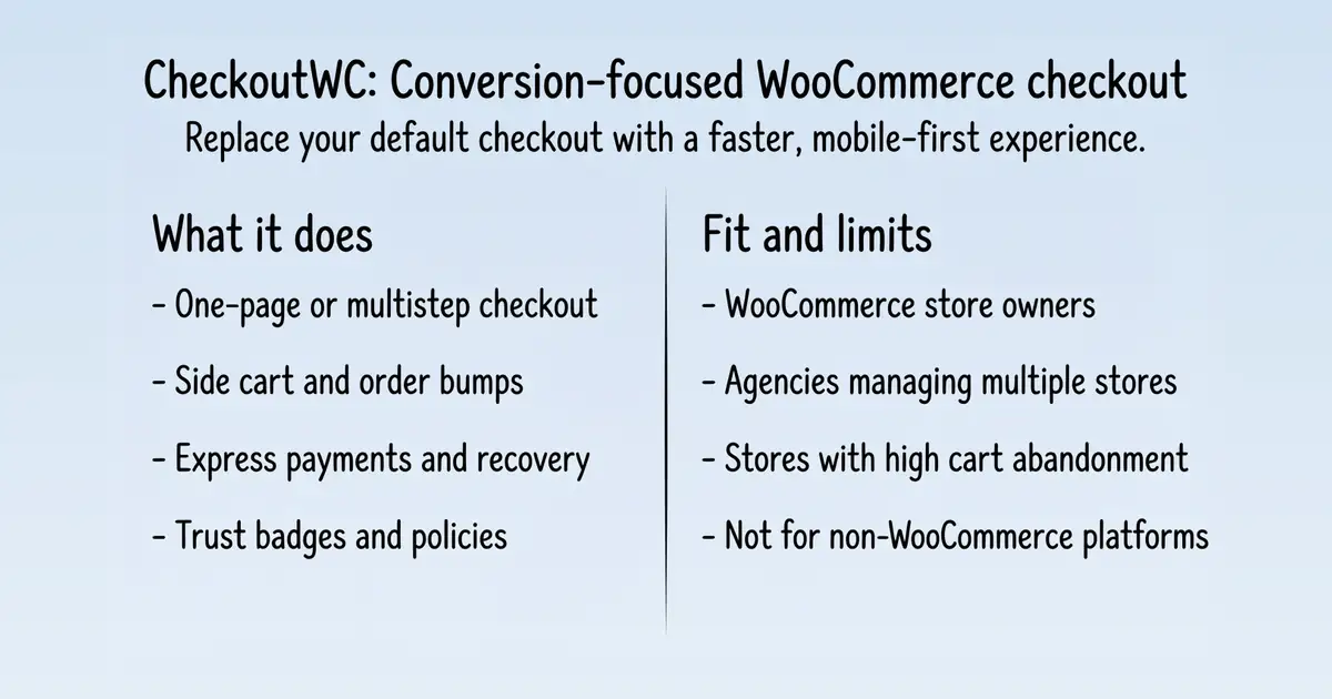 CheckoutWC at a glance
