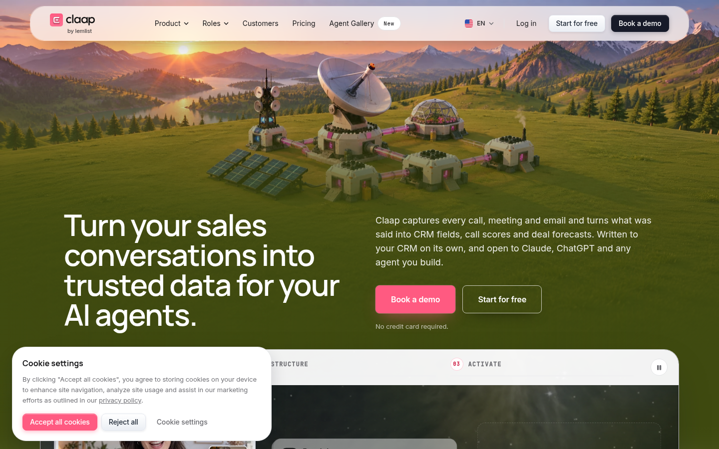 Homepage of the website, as captured