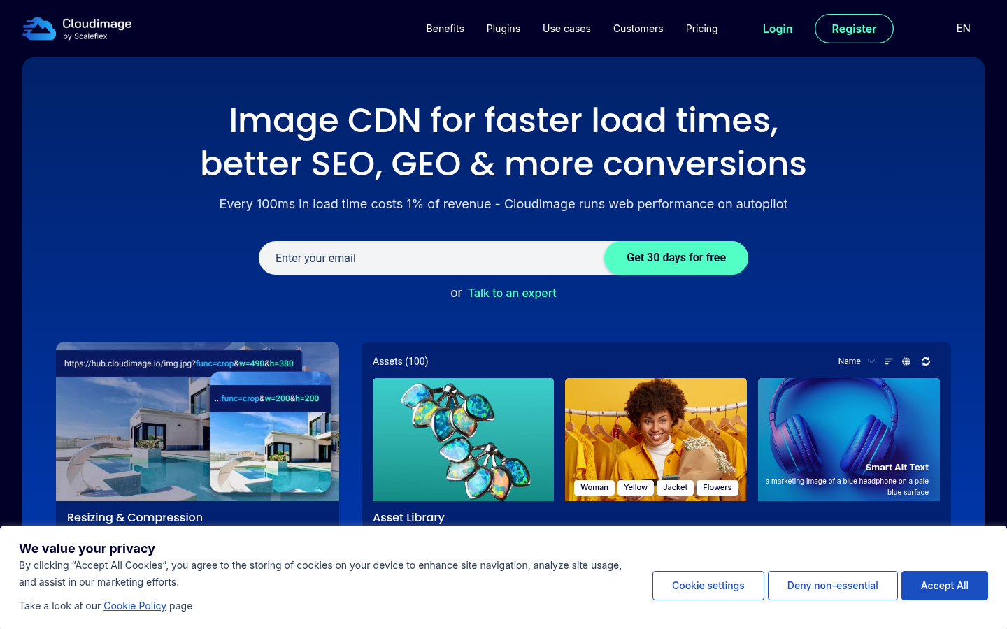 Homepage of the website, as captured