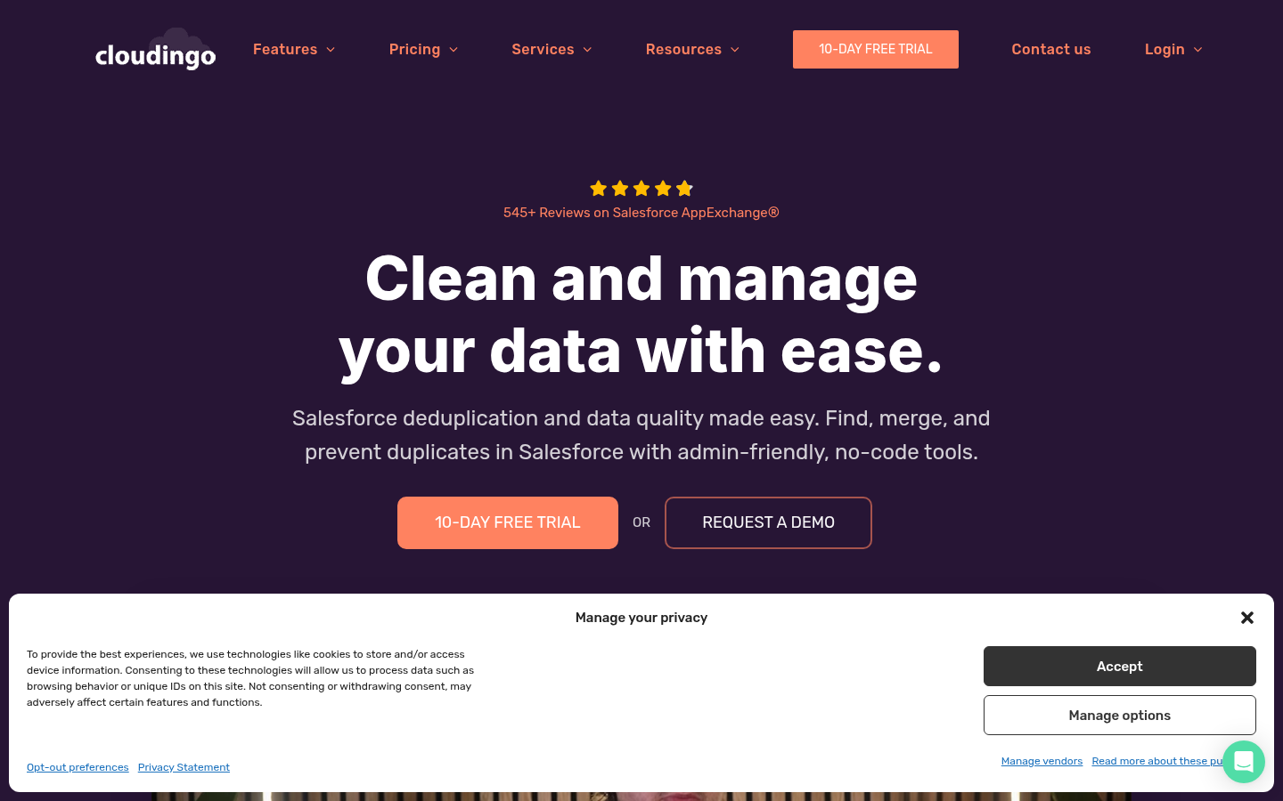 Homepage of the website, as captured