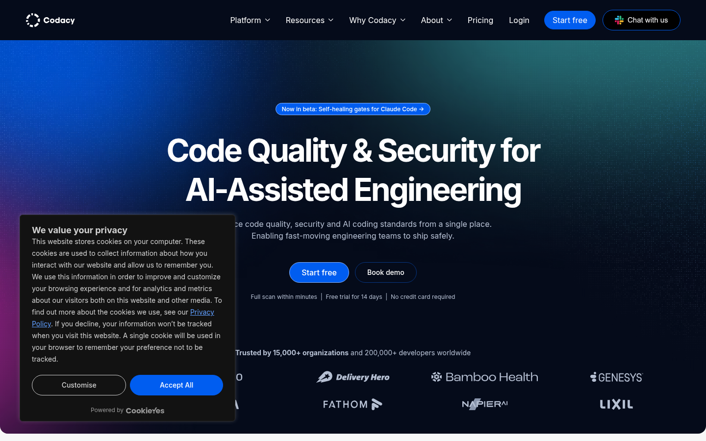 Homepage of the website, as captured