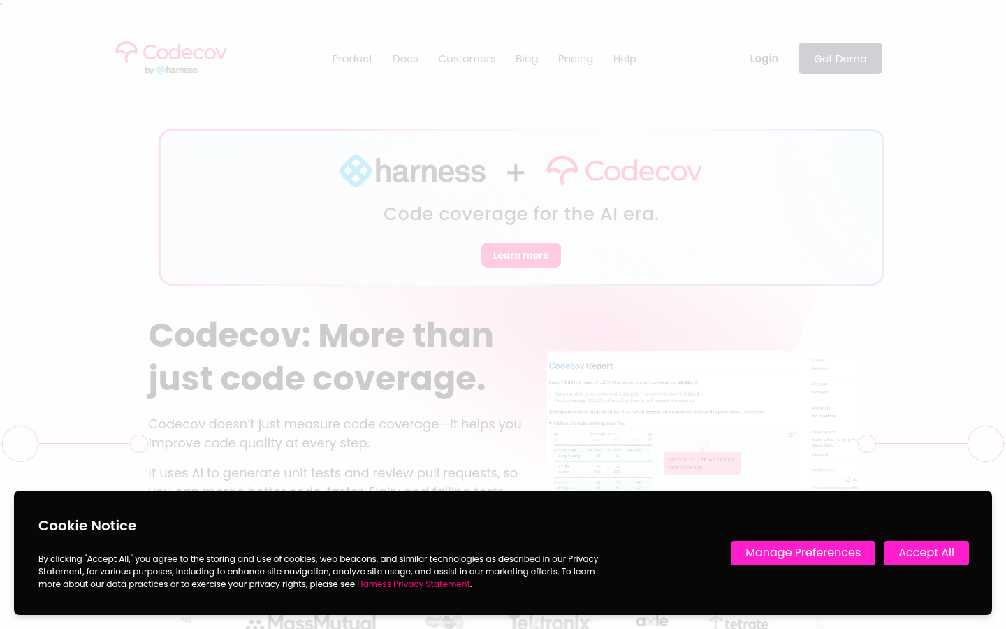Homepage of the website, as captured