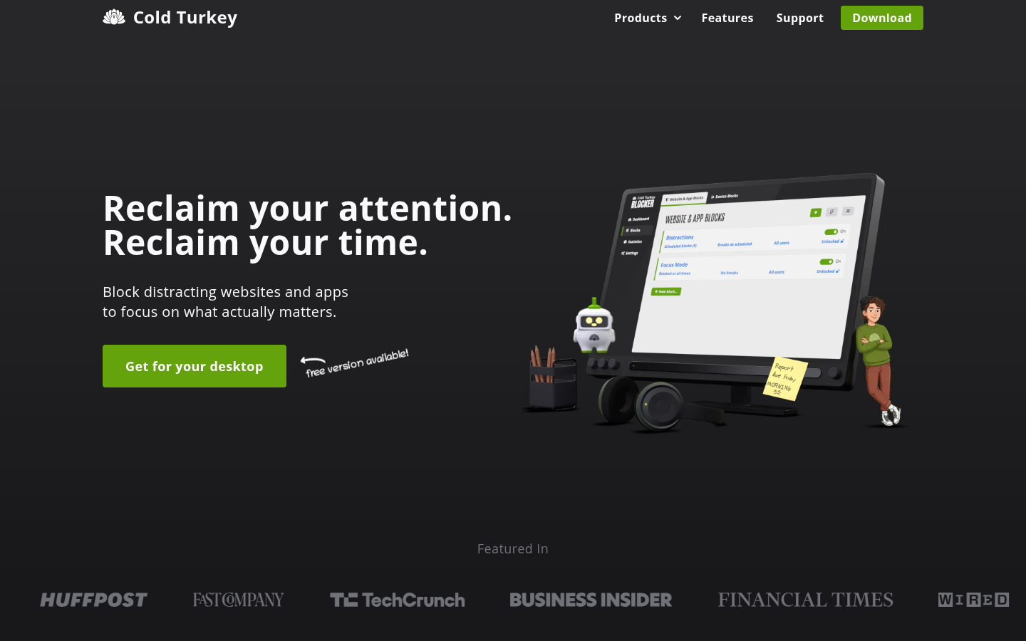 Homepage of the website, as captured