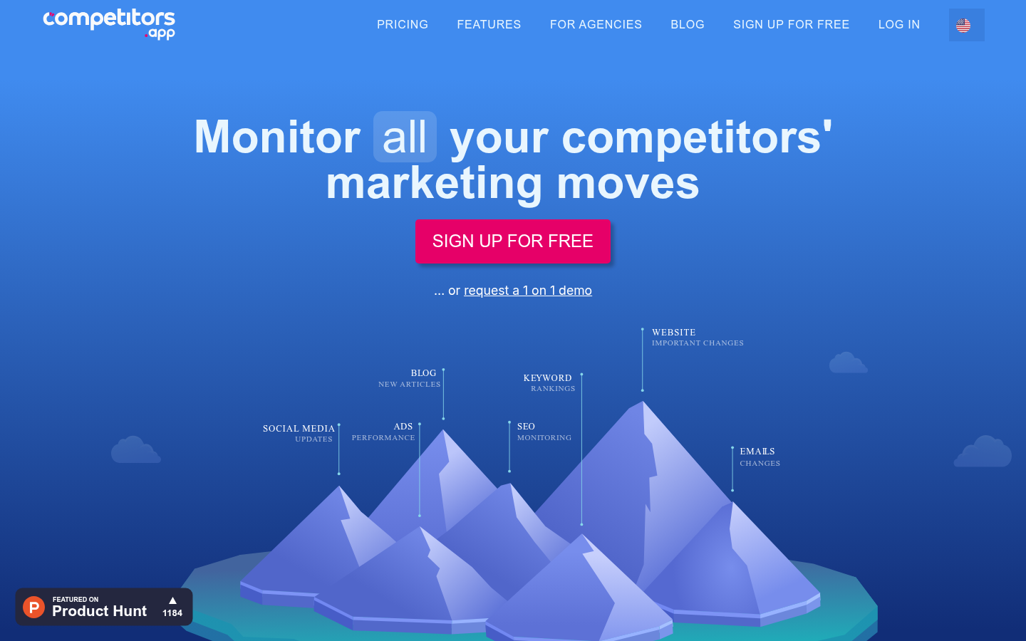 Homepage of the website, as captured