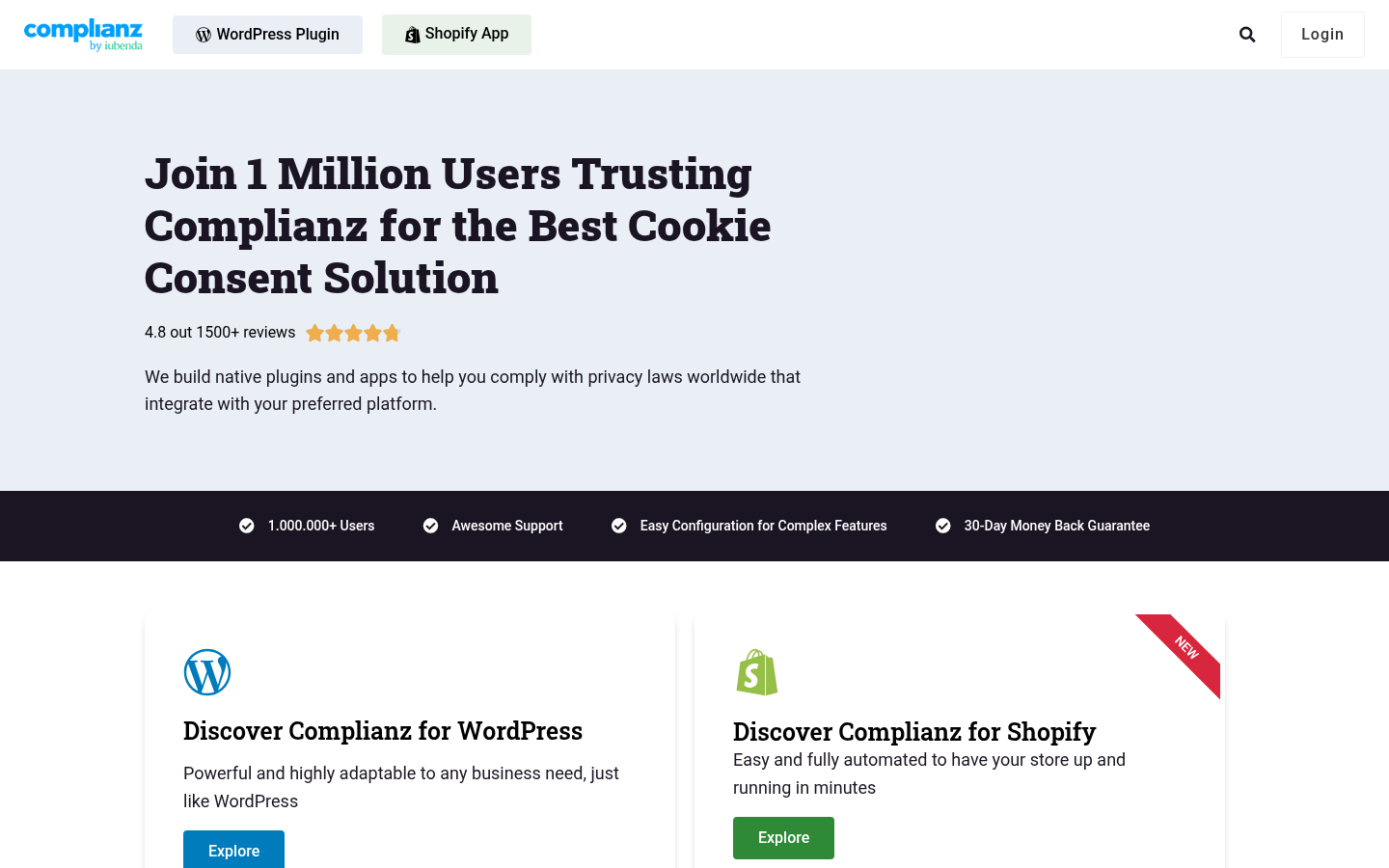 Homepage of the website, as captured