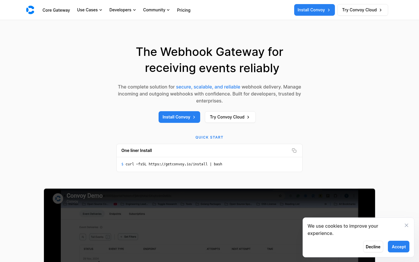 Homepage of the website, as captured