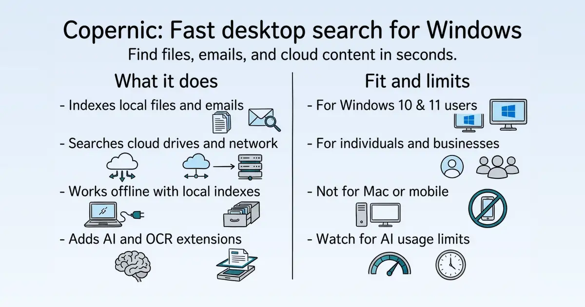 Copernic Desktop & Cloud Search at a glance