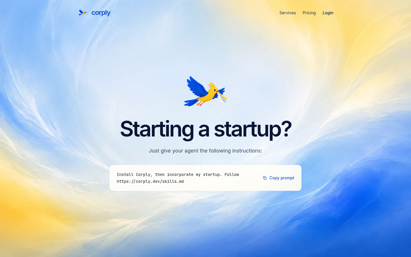 Homepage of the website, as captured