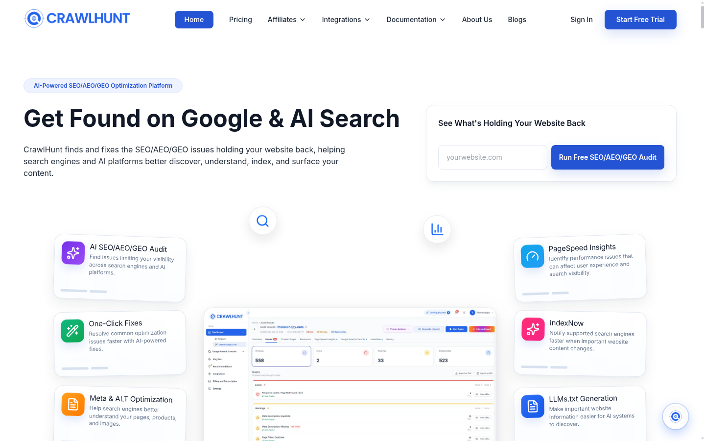 Homepage of the website, as captured