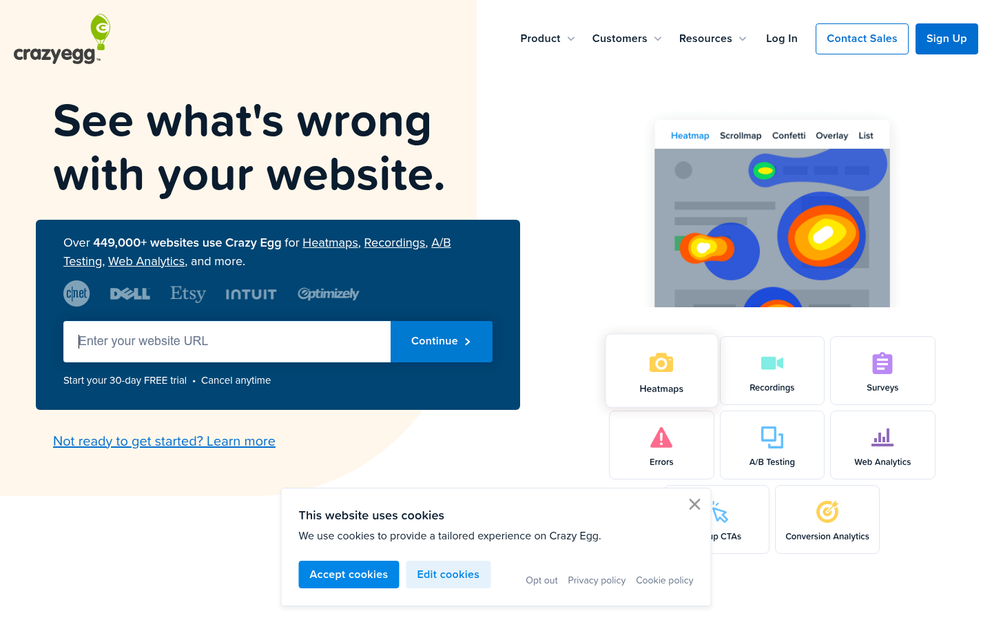 Homepage of the website, as captured