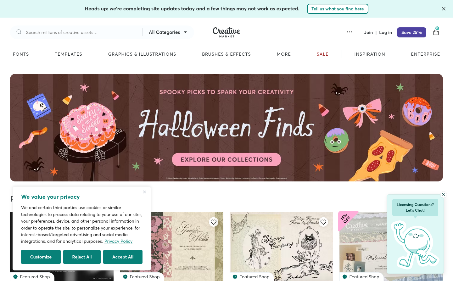 Homepage of the website, as captured