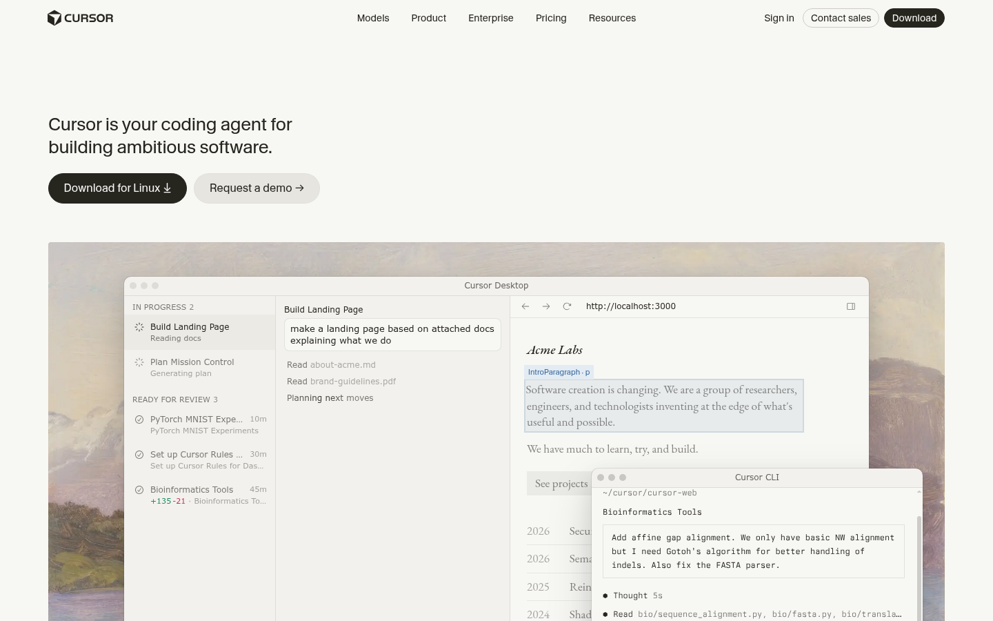 Homepage of the website, as captured