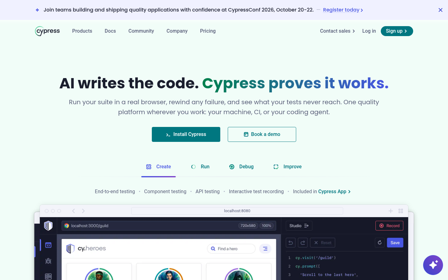 Homepage of the website, as captured