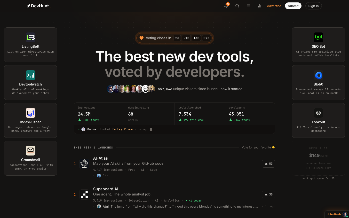 Homepage of the website, as captured