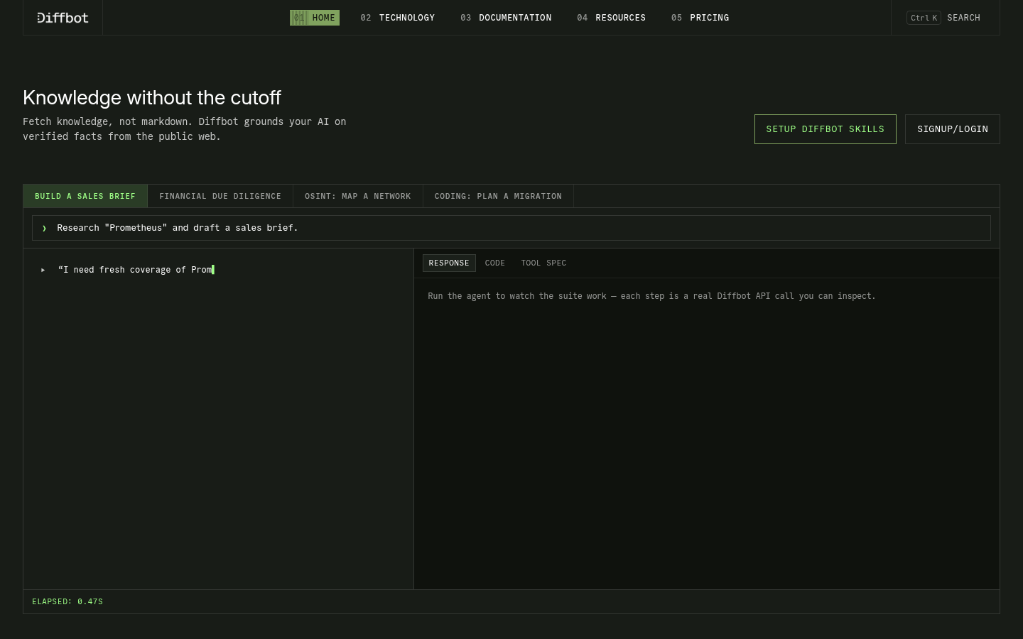 Homepage of the website, as captured