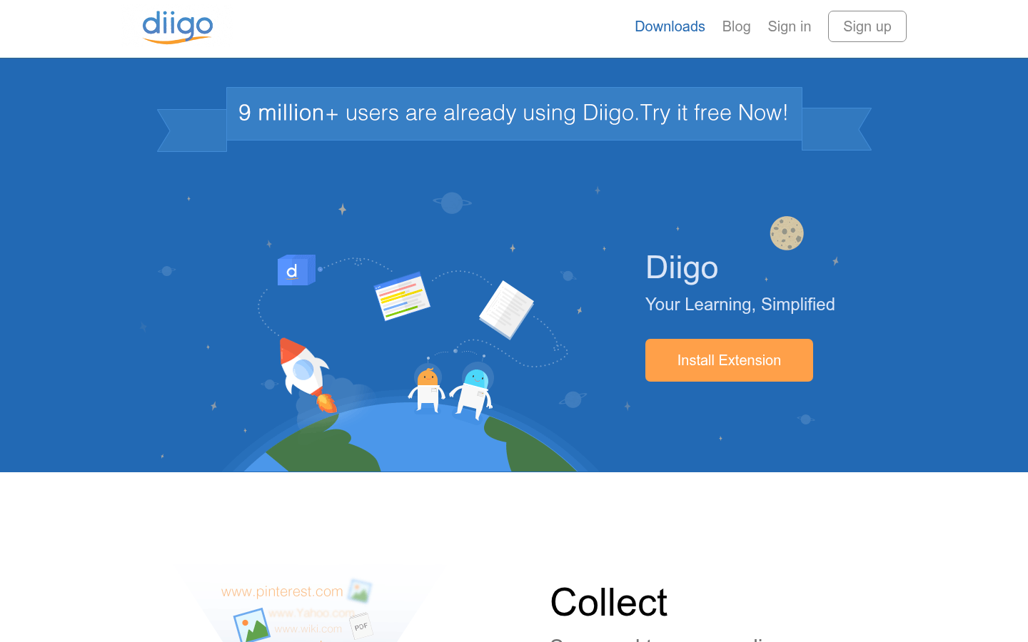 Homepage of the website, as captured