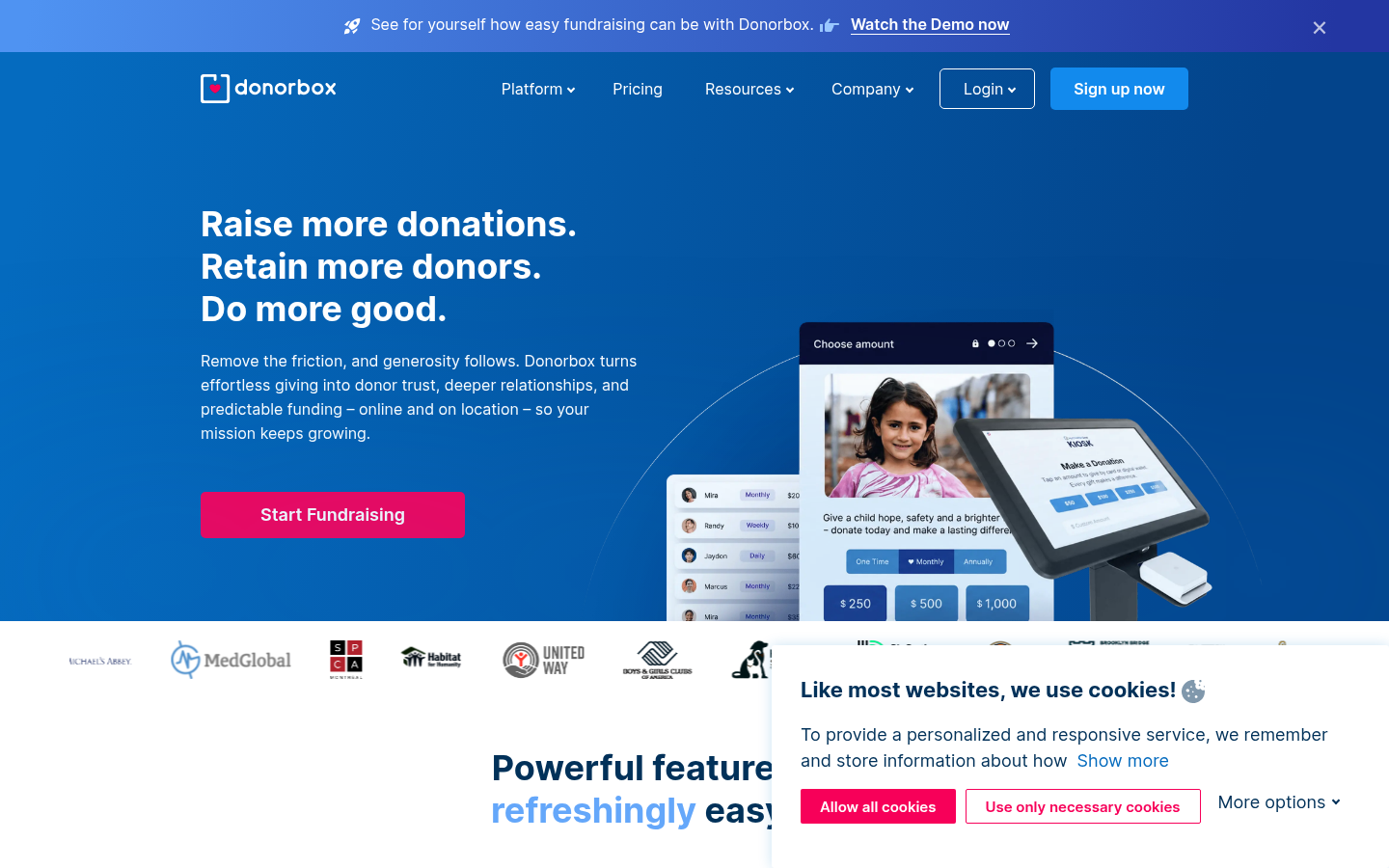 Homepage of the website, as captured