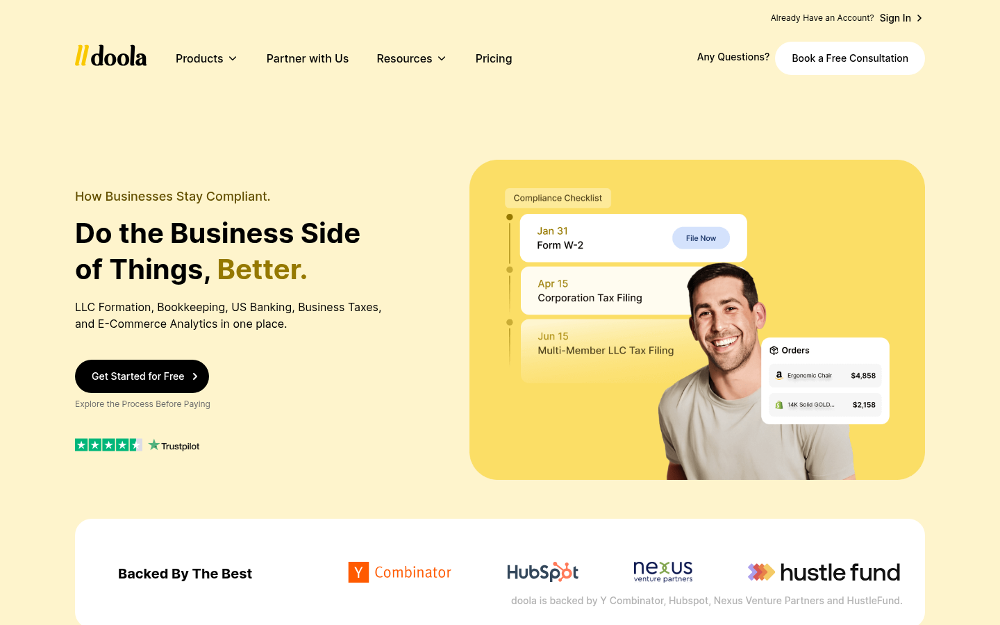 Homepage of the website, as captured