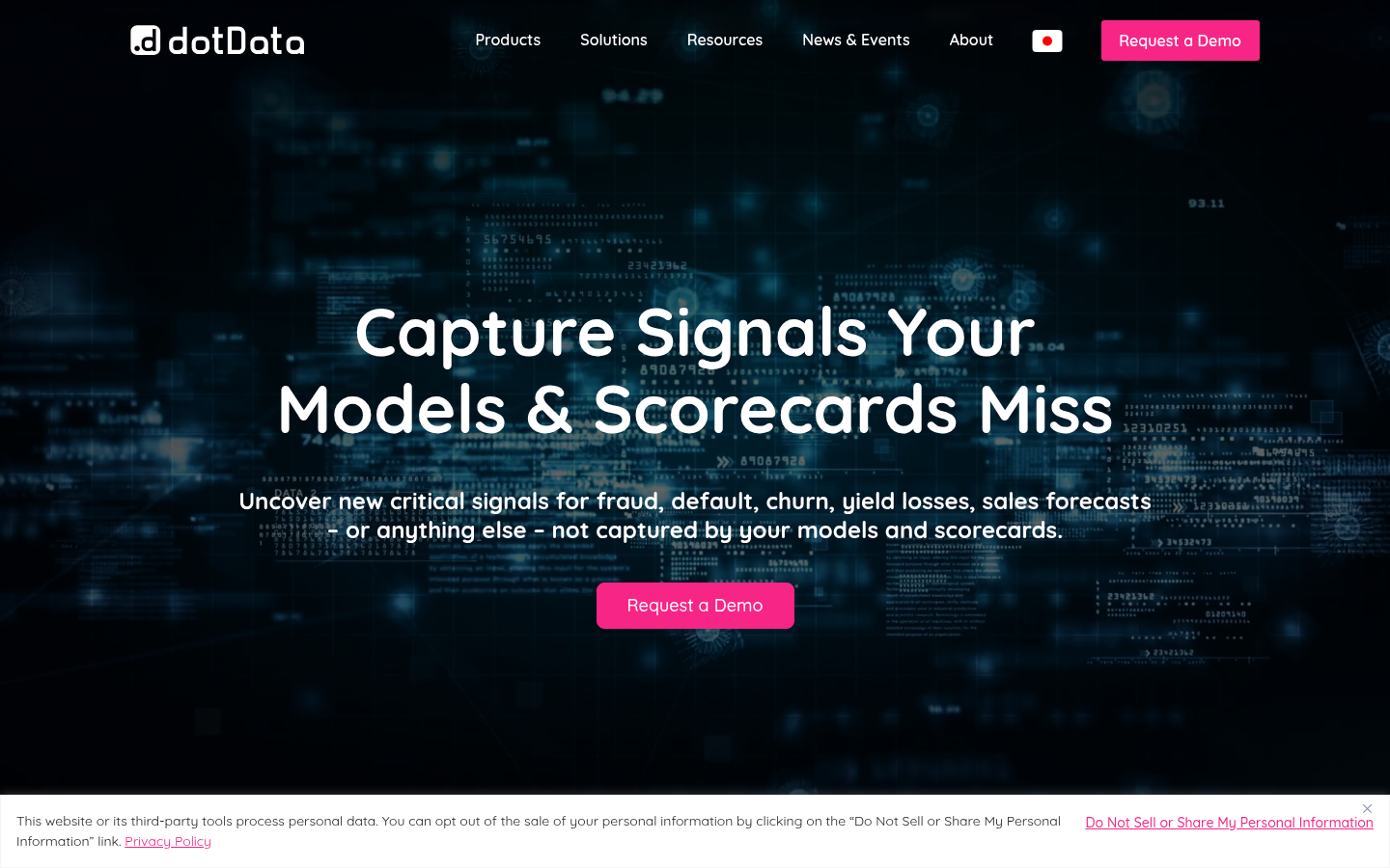 Homepage of the website, as captured
