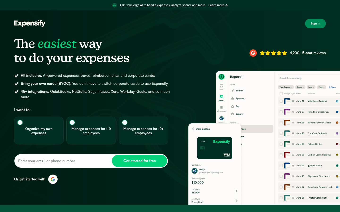 Homepage of the website, as captured