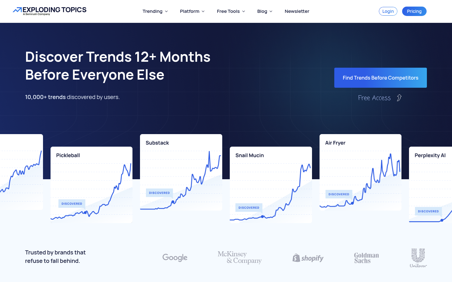 Homepage of the website, as captured
