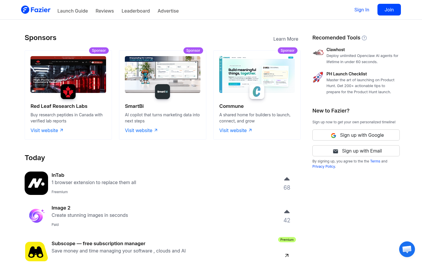 Homepage of the website, as captured