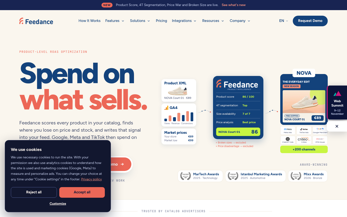 Homepage of the website, as captured
