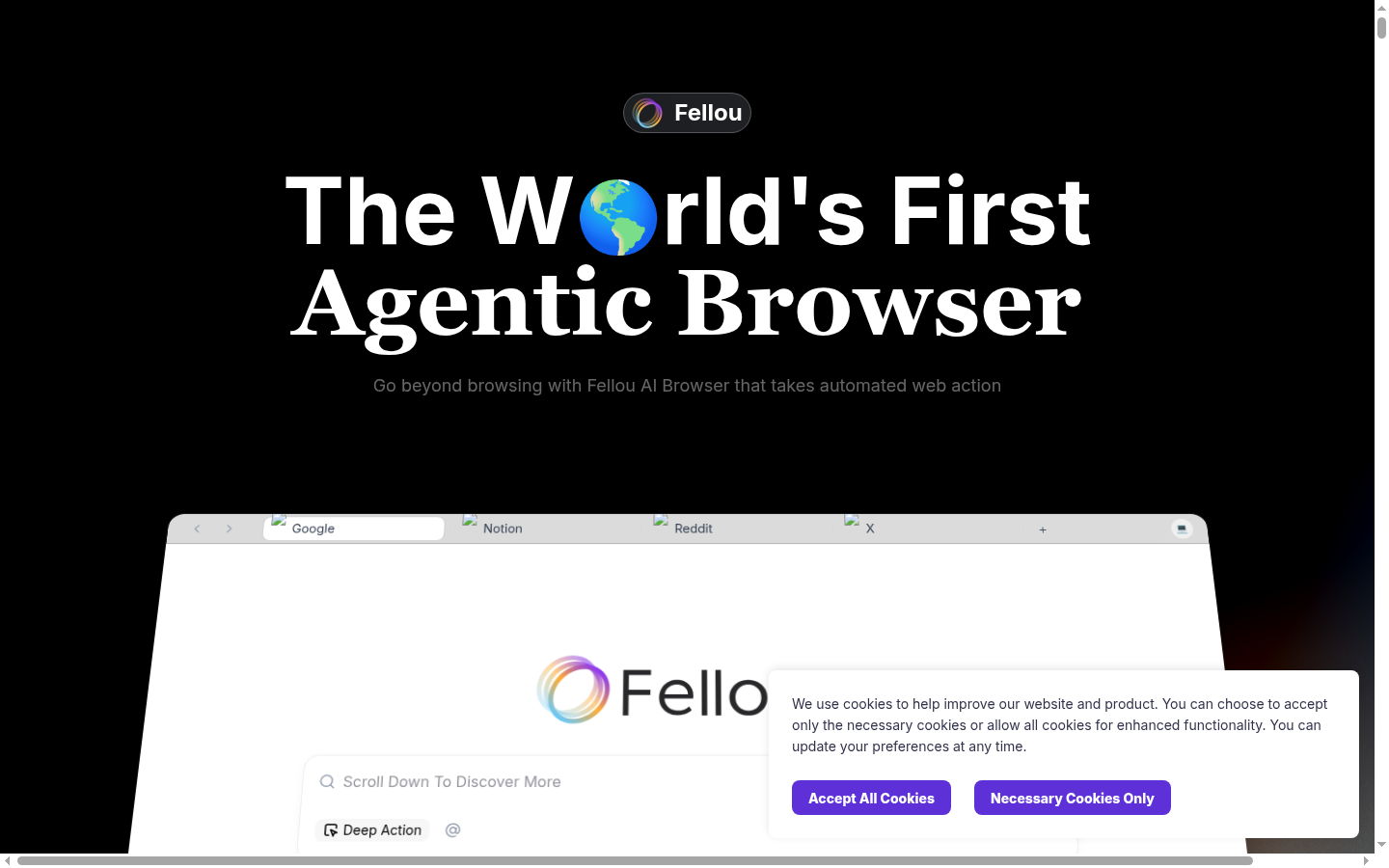 Homepage of the website, as captured