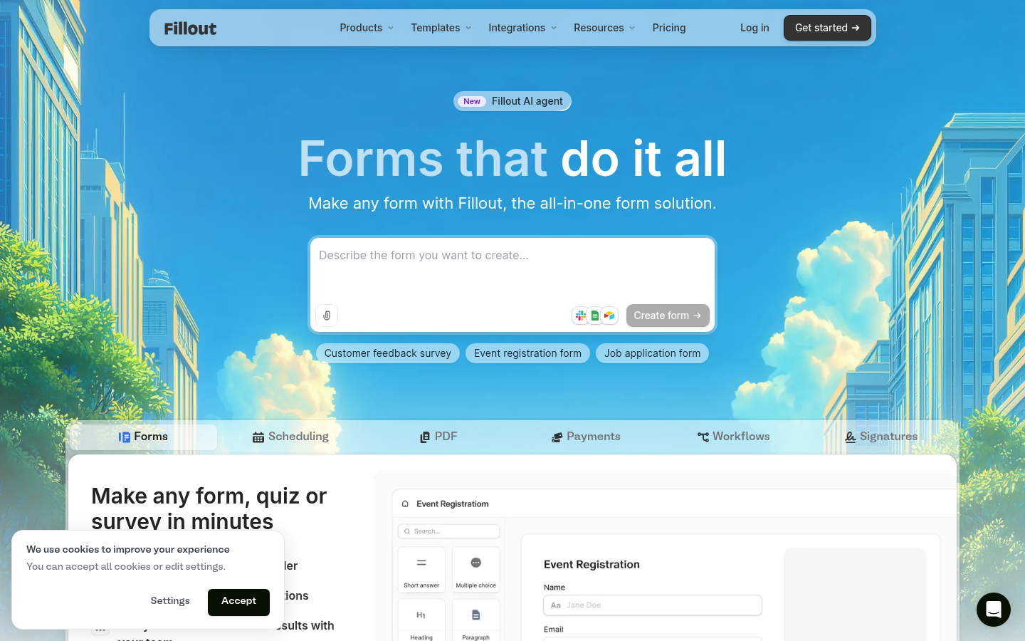Homepage of the website, as captured