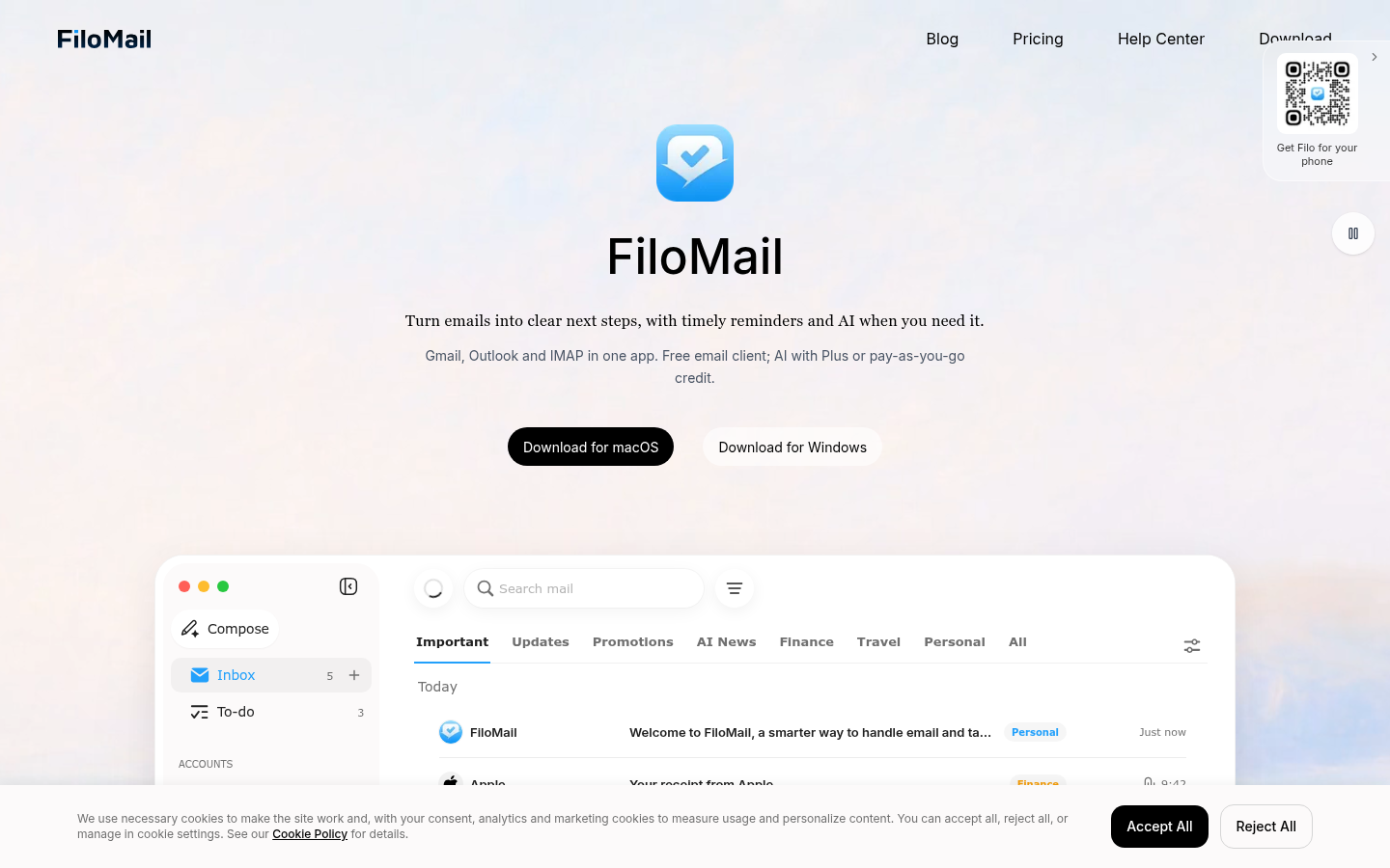 Homepage of the website, as captured