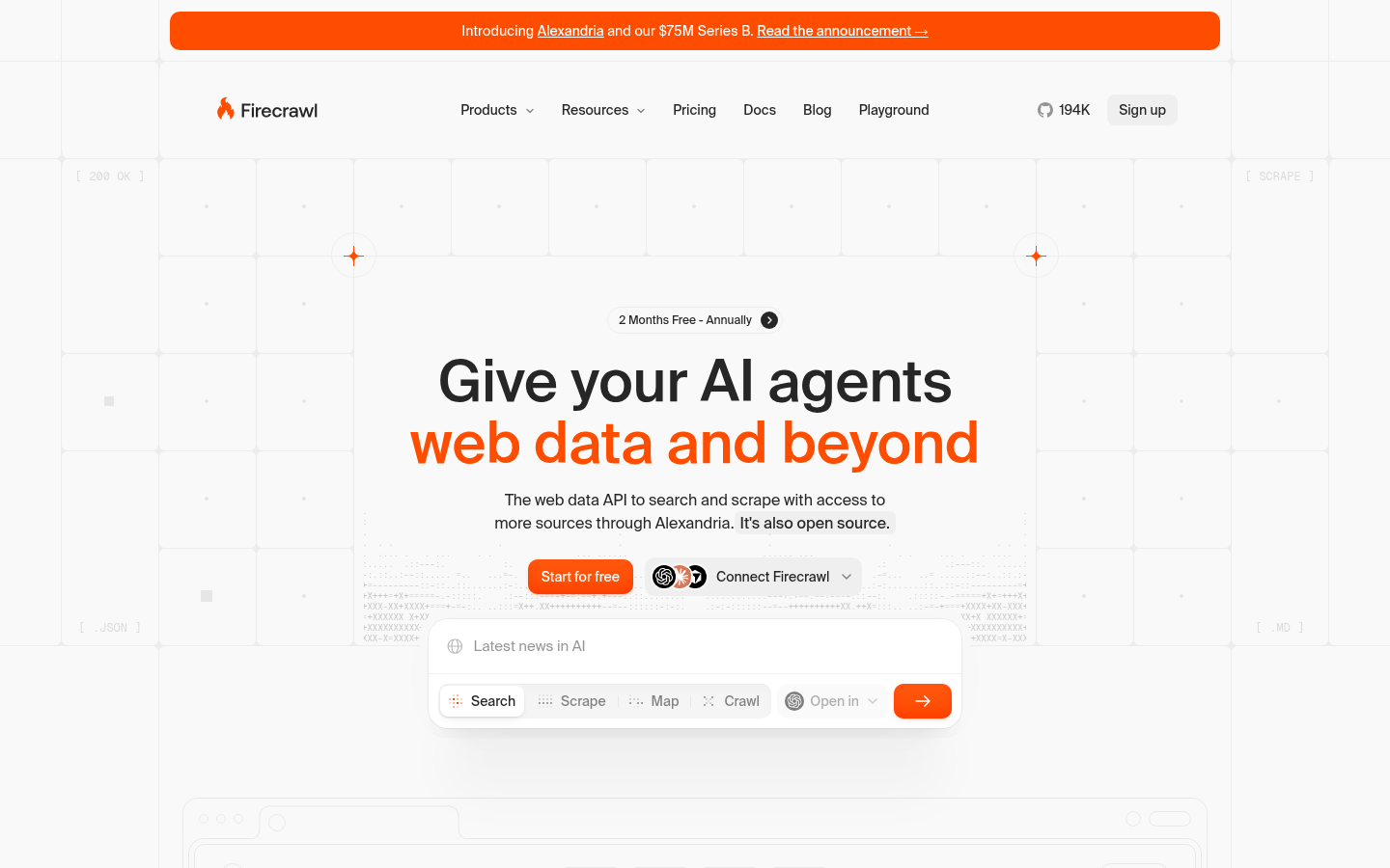 Homepage of the website, as captured